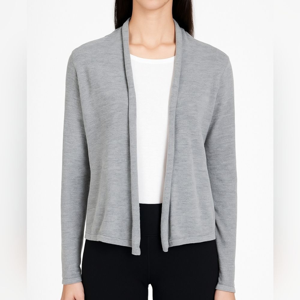 Banana Republic Womens Gray Wool Blend Open Cardigan Size XS Preppy Office Work